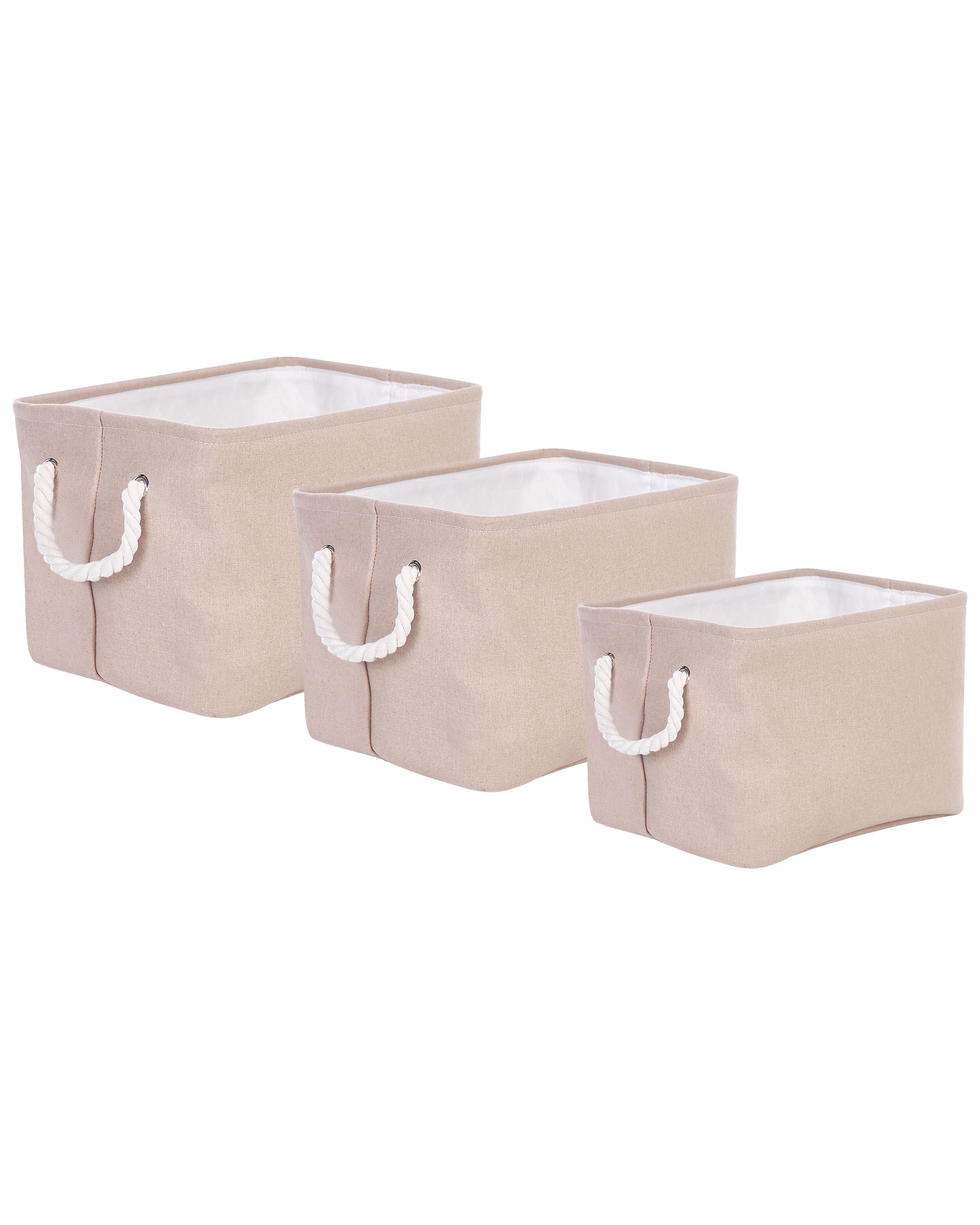 Set van 3 manden DARQAB Katoen Taupe
