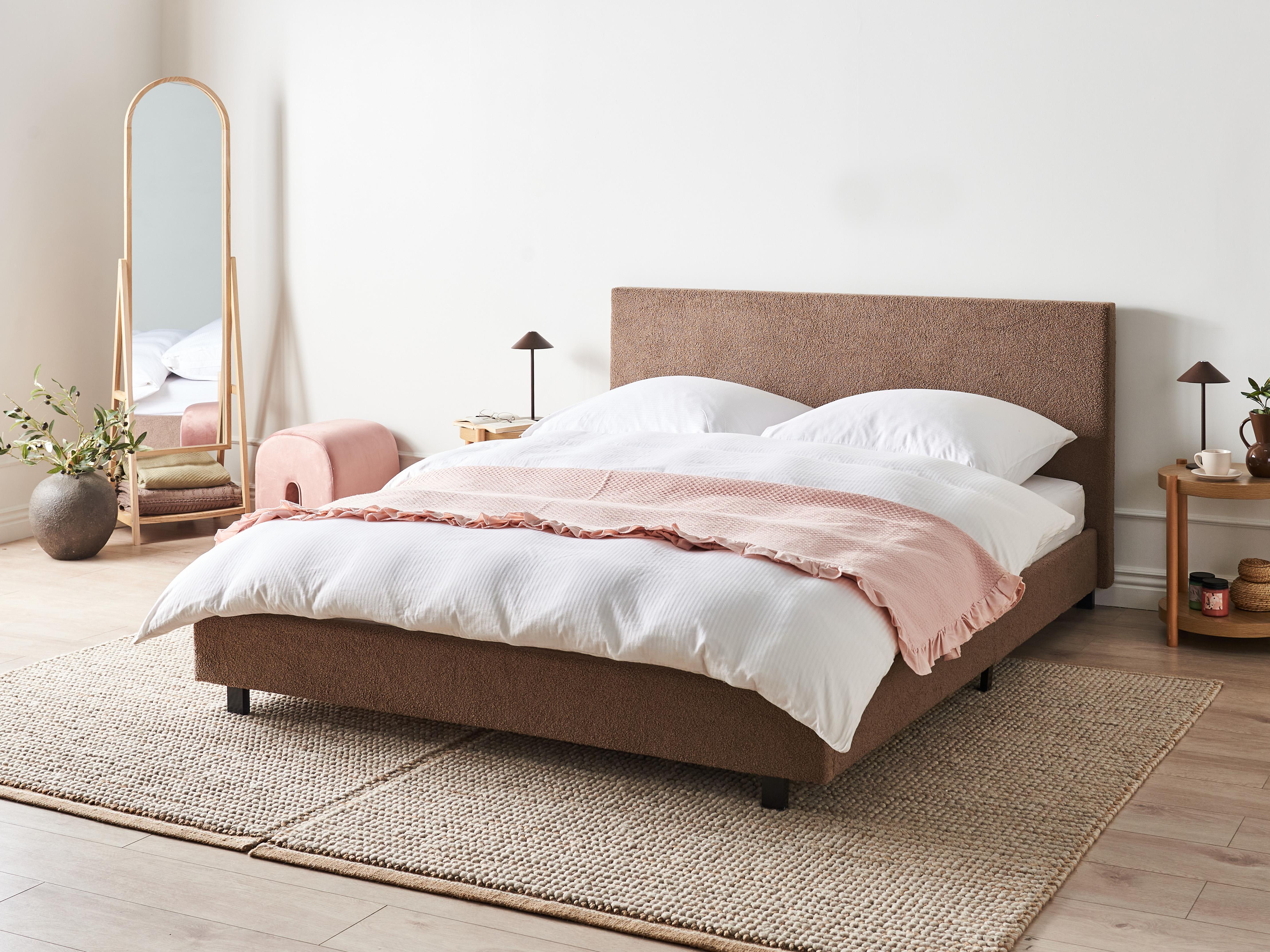 Waterbed Bouclé ALBI 180 x 200 cm Bruin