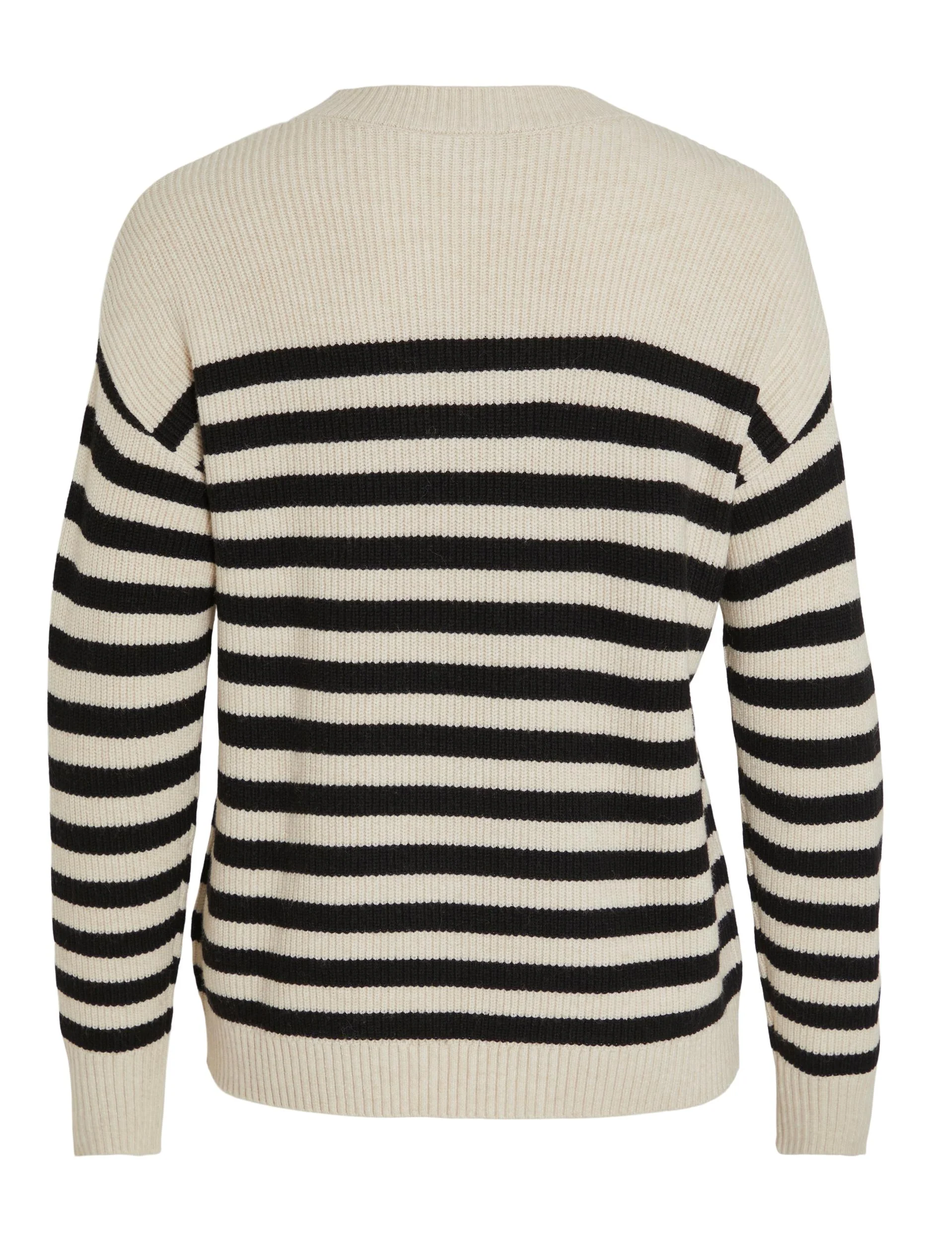 Vila  Viril strikket bluse- Sort/creme