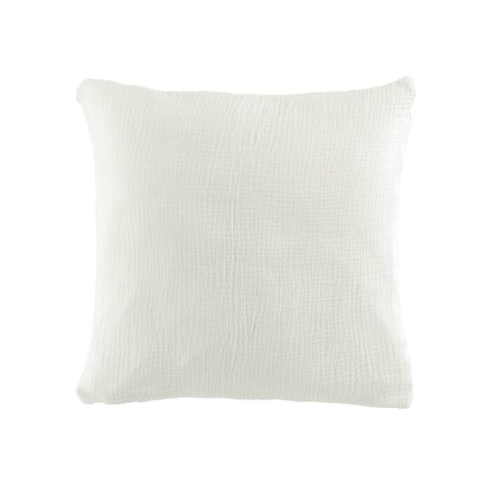 COUSSIN 40X40CM GAZE DE COTON UNI ANGELIA BLANC