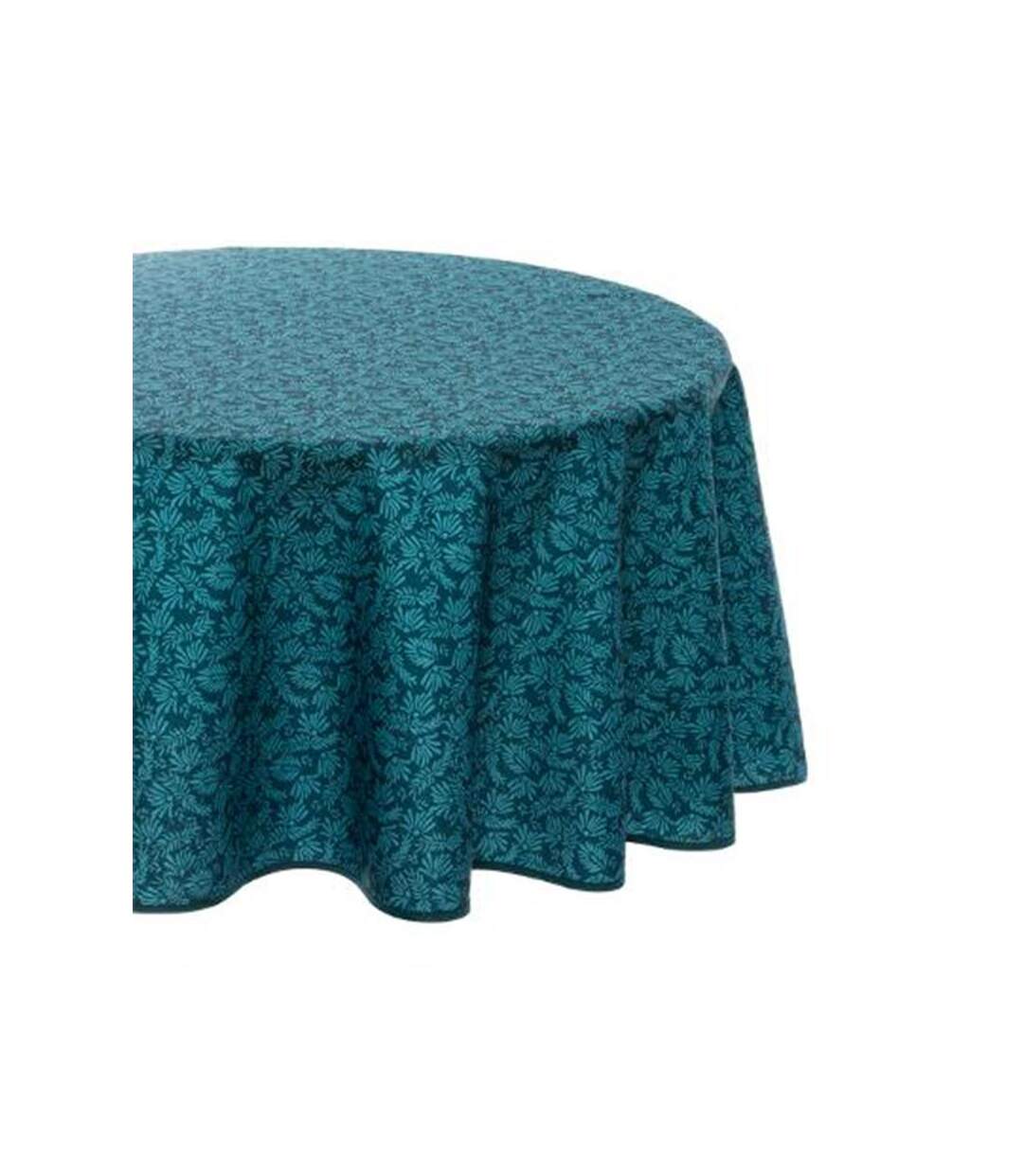 Nappe Ronde Imprimé Feuille 180cm Bleu
