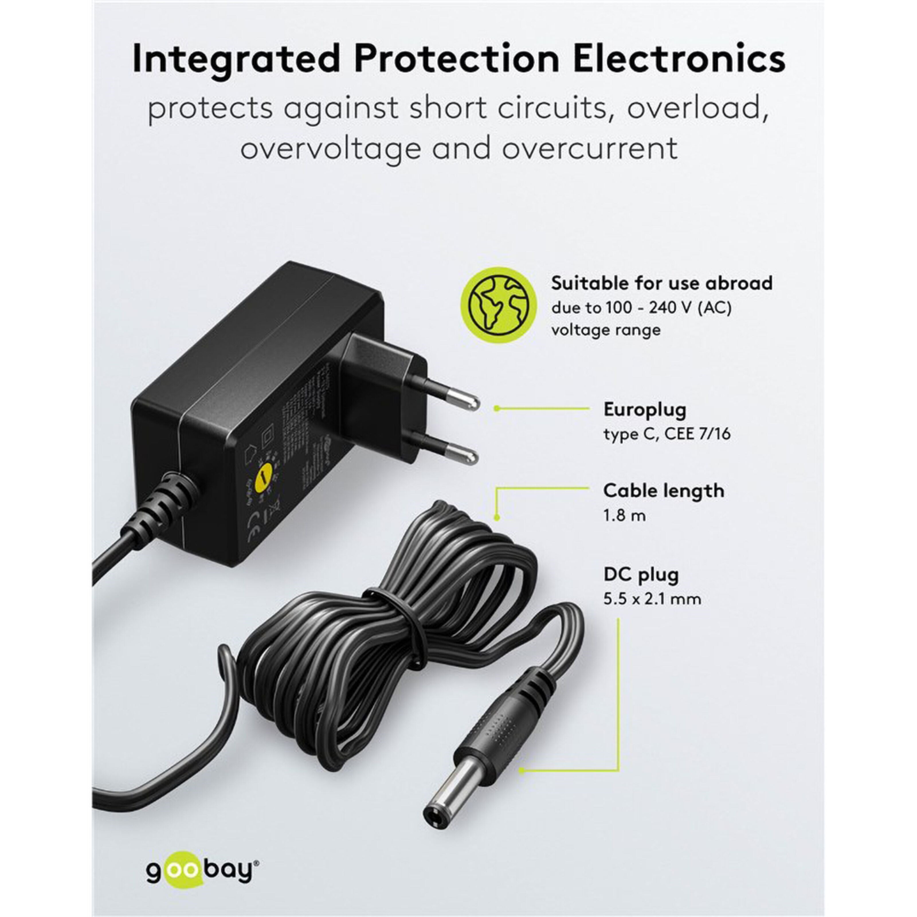 Justerbar strømadapter 3–12 V (DC) 27 W