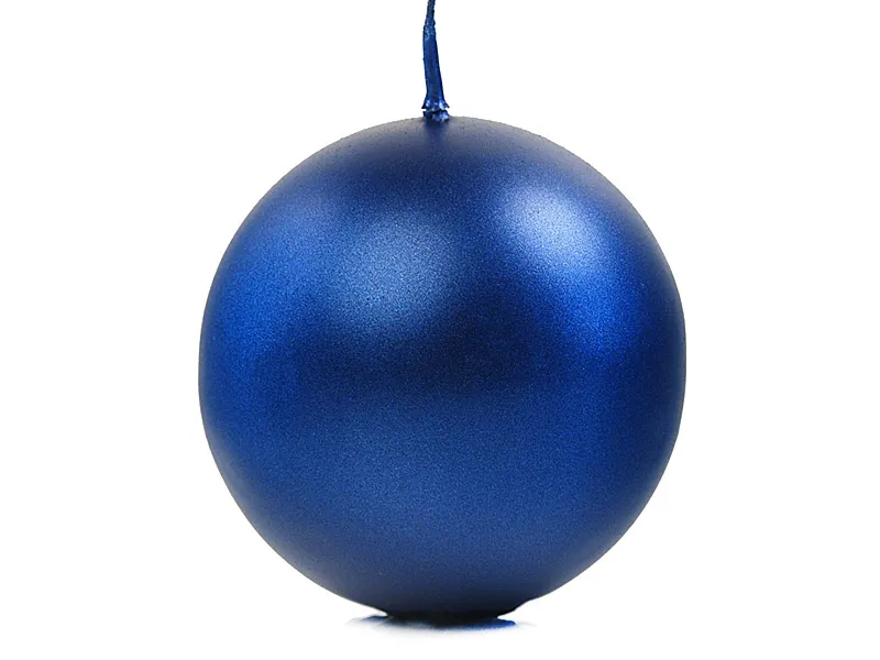 Bolkaarsen Blauw Metallic 8cm 6st