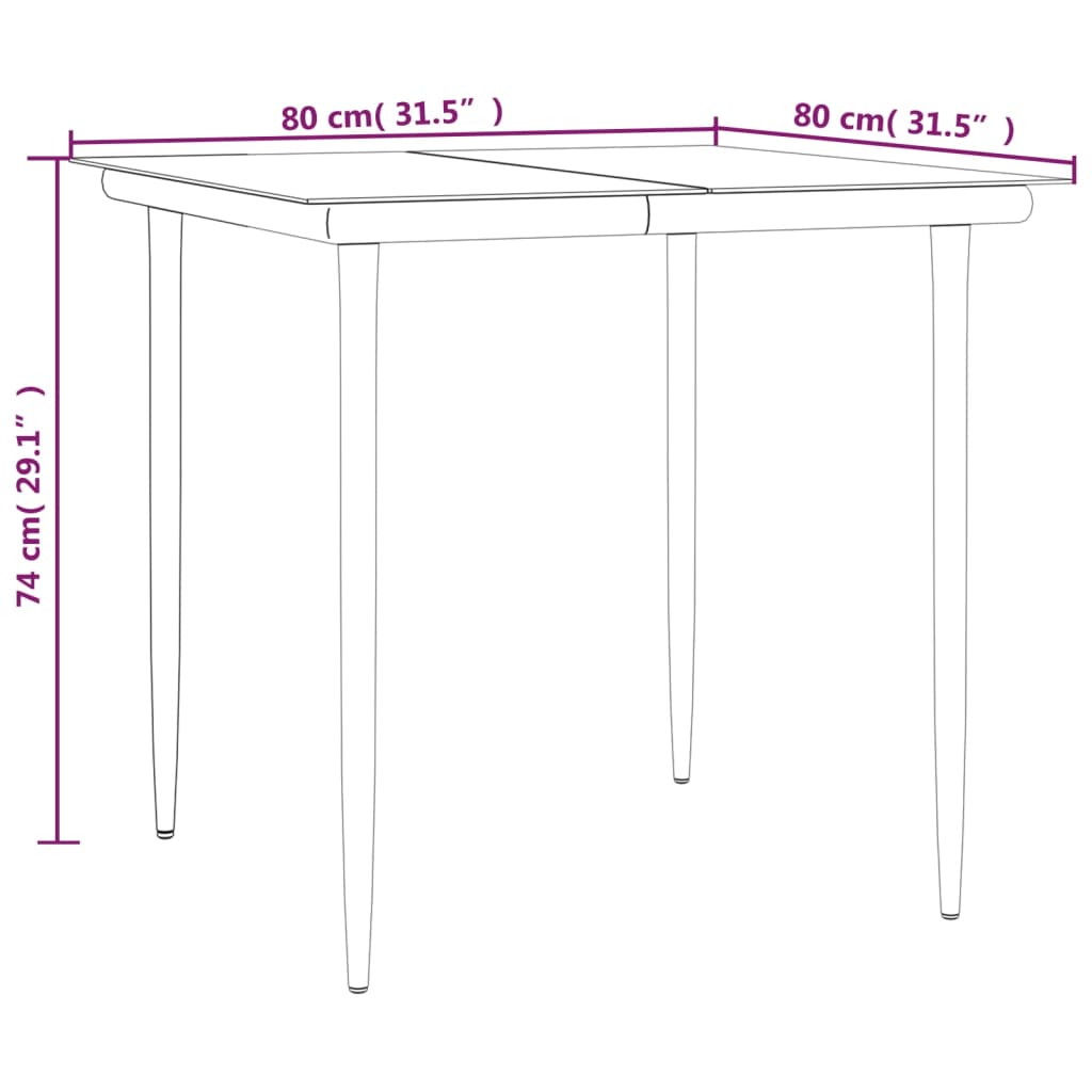 Mobilier à dîner de jardin 3 pièces avec coussins noir et gris