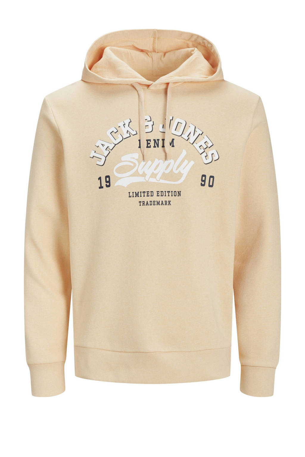 JACK & JONES hoodie met tekst lichtoranje