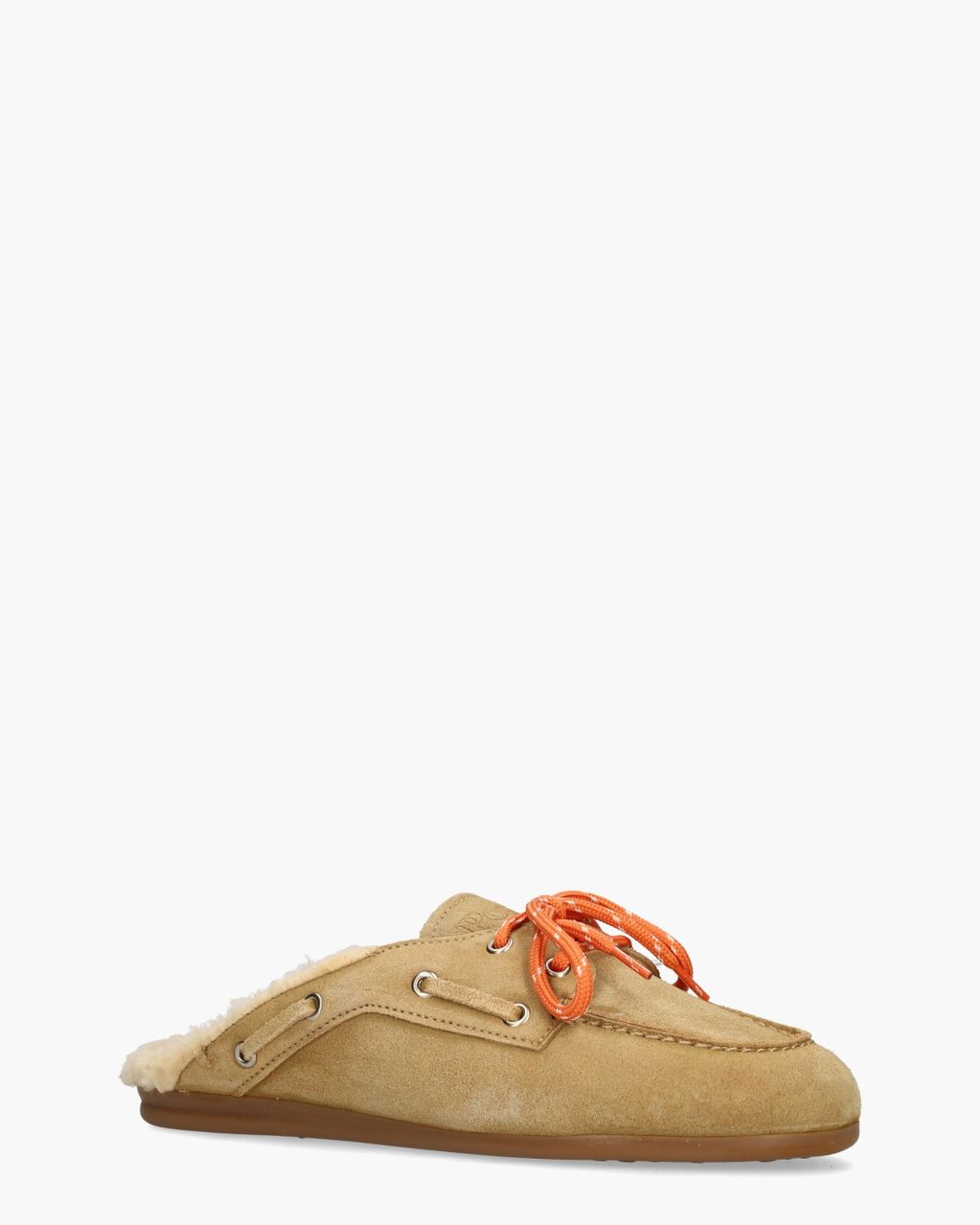 Posa Boat Loafer Mule Fur Lichtbruin Damesslippers
