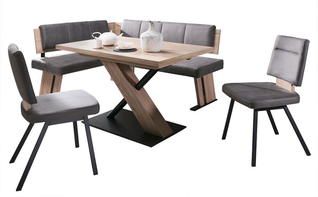 Eckbankgruppe ELIMO 4er Set braun/ grau