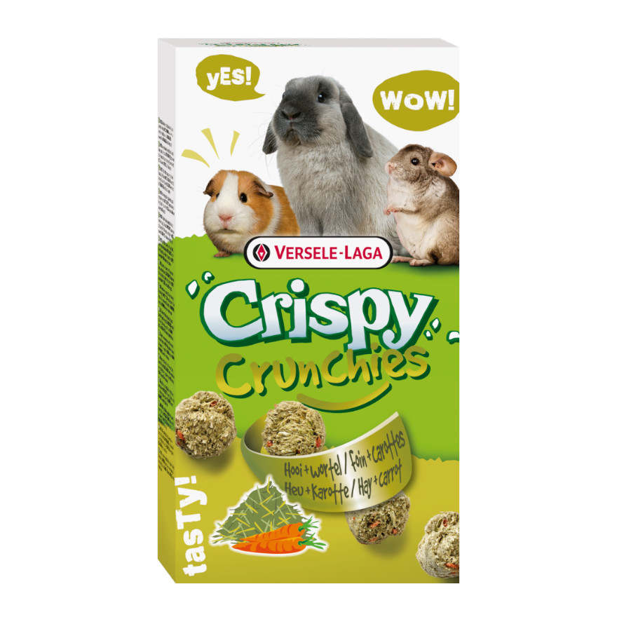 Versele-Laga Crispy Crunchies Petiscos de Feno e Cenoura para Roedores