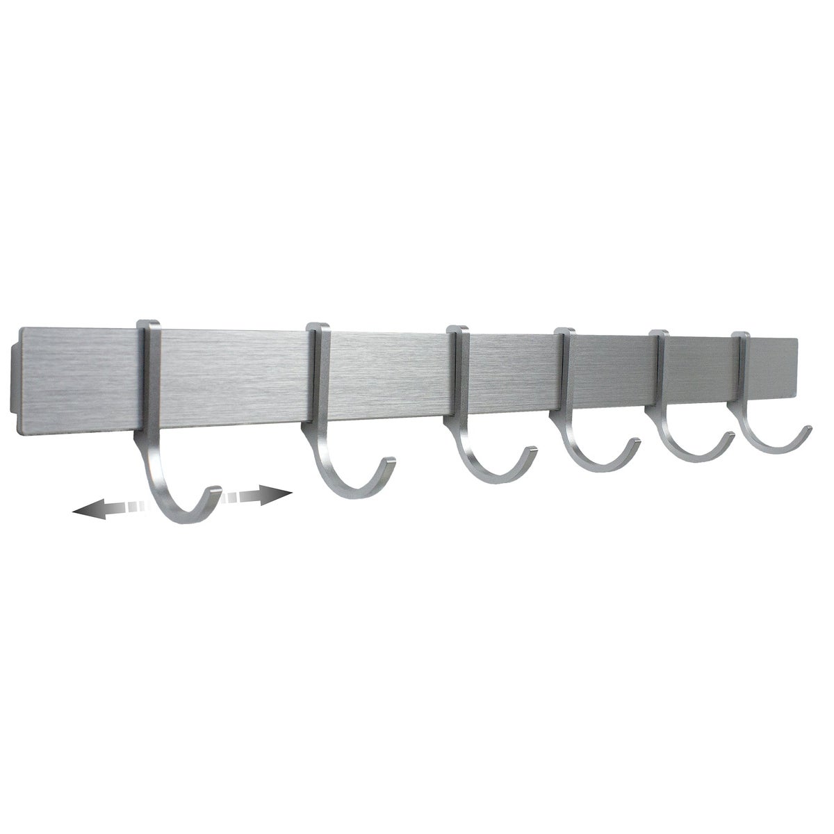 Designfabrik Hamburg Keukenhaakrail, Zelfklevend, Geborsteld Zilver, 40cm