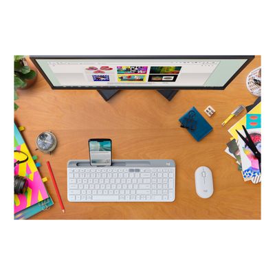 Logitech Pebble M350 - souris sans fil silencieuse - blanc cassé