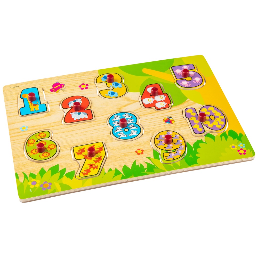 Bunte Zahlenpuzzles aus Holz