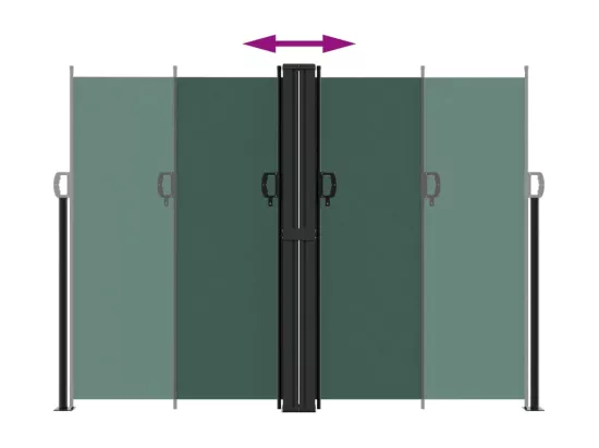 Auvent latéral rétractable vert foncé 180x600 cm