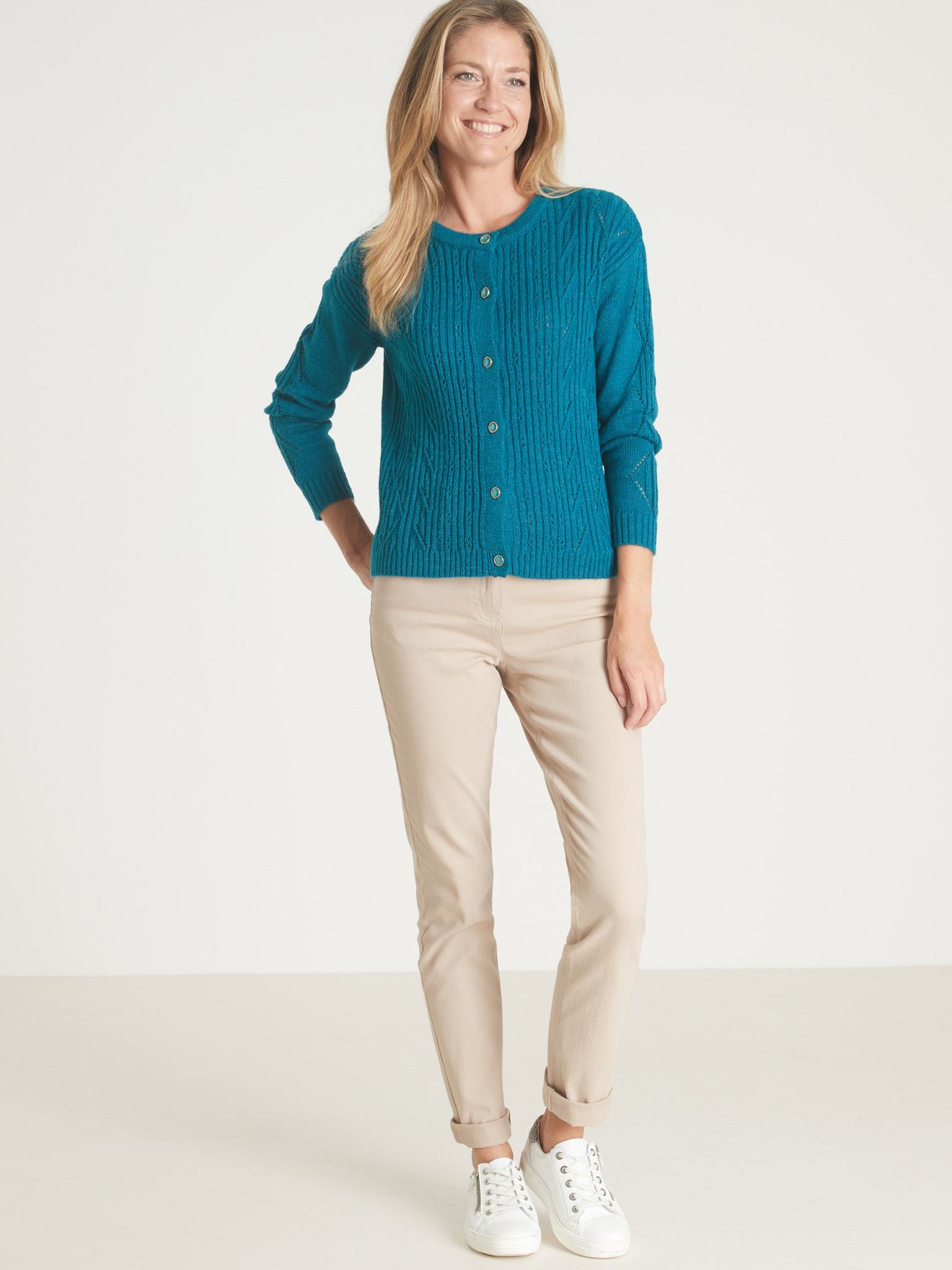 Cardigan fantaisie avec laine et alpaga