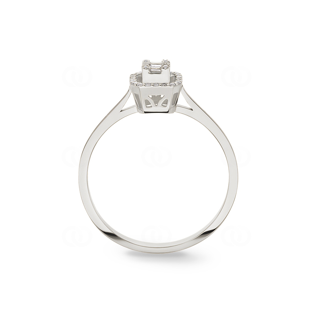 Verlobungsring 750/18 K Weissgold mit Diamanten 0.16 ct. H/si