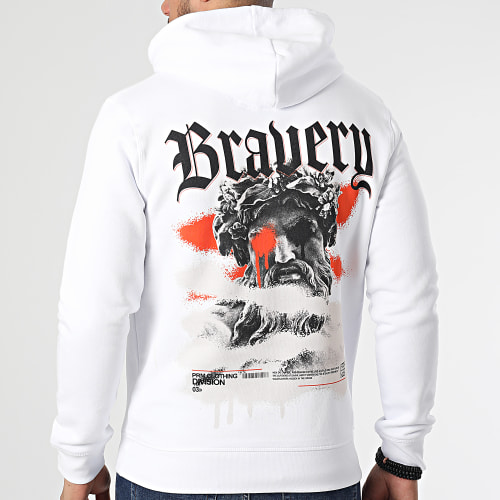 Sweat Capuche Bravery Cap Blanc