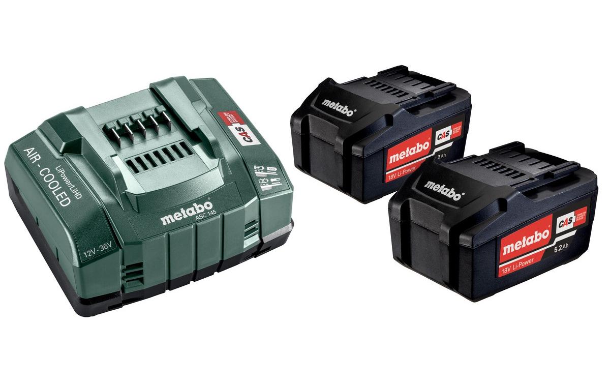 Akku und Ladegerät Basis-Set 2 x 5.2 Ah<br>18 V Basis-Akku-Set