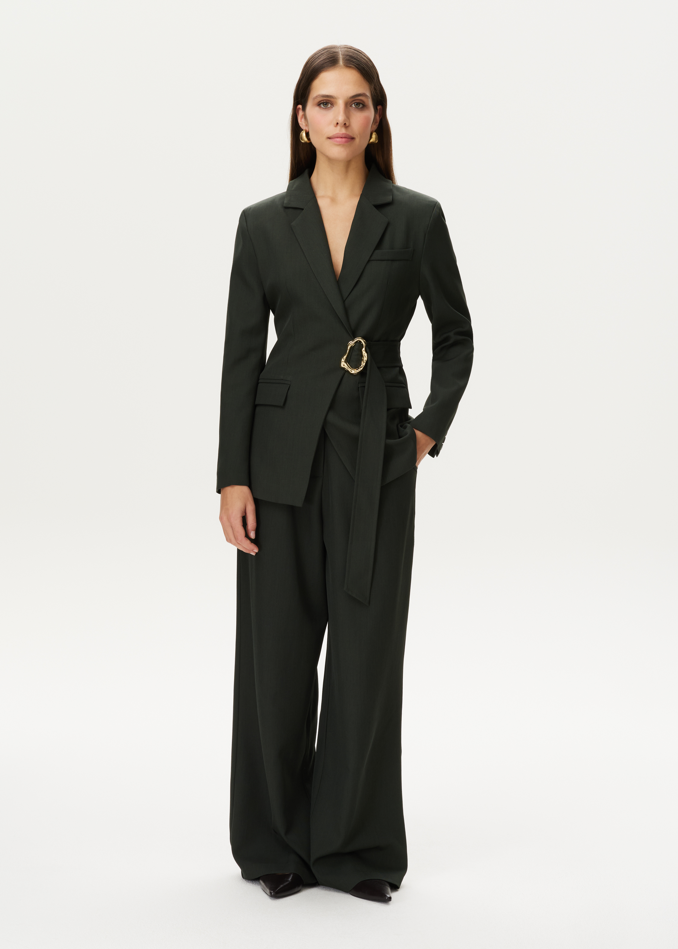 Blazer met asymmetrische gesp