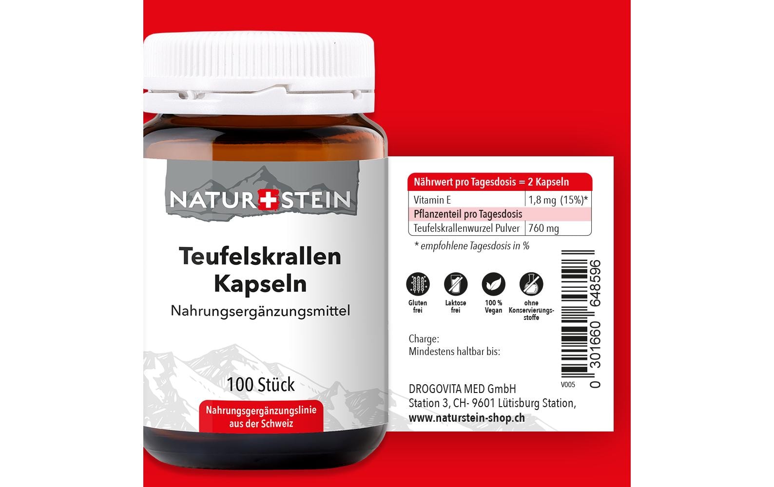 Teufelskralle 100 KapselnNahrungsergänzung mit Teufelskrallenpulver
