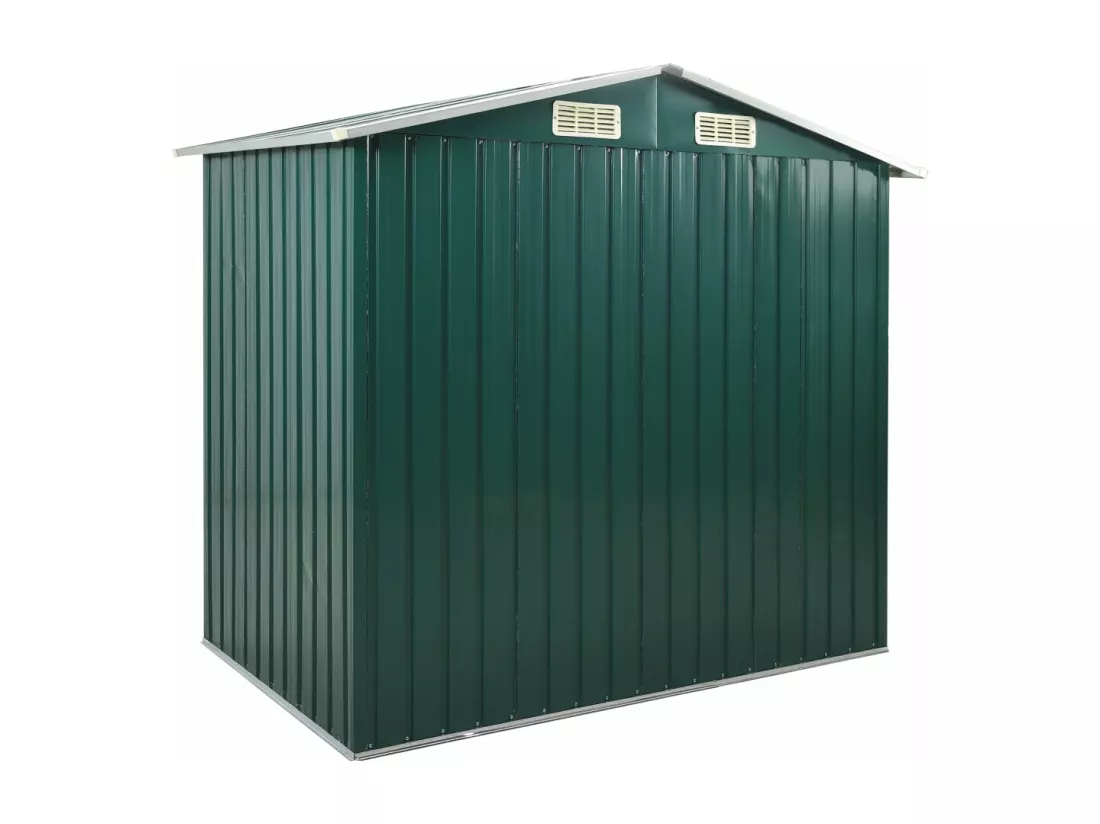 Abri de jardin avec étagère Vert 205x130x183 Fer
