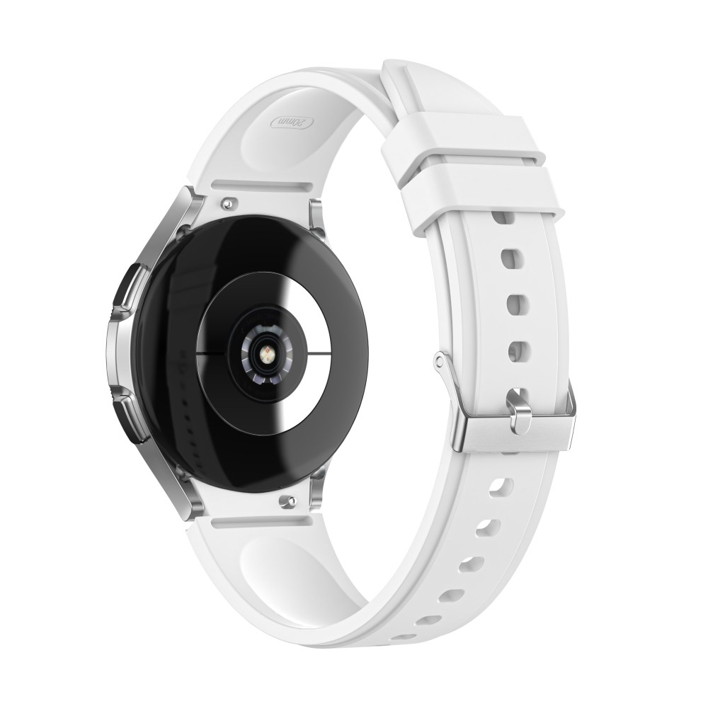 Samsung Galaxy Watch 4 (40mm) Ersatz Sport Silikon Armband Soft Touch (Gelenkumfang: 180 - 230mm) - Weiss