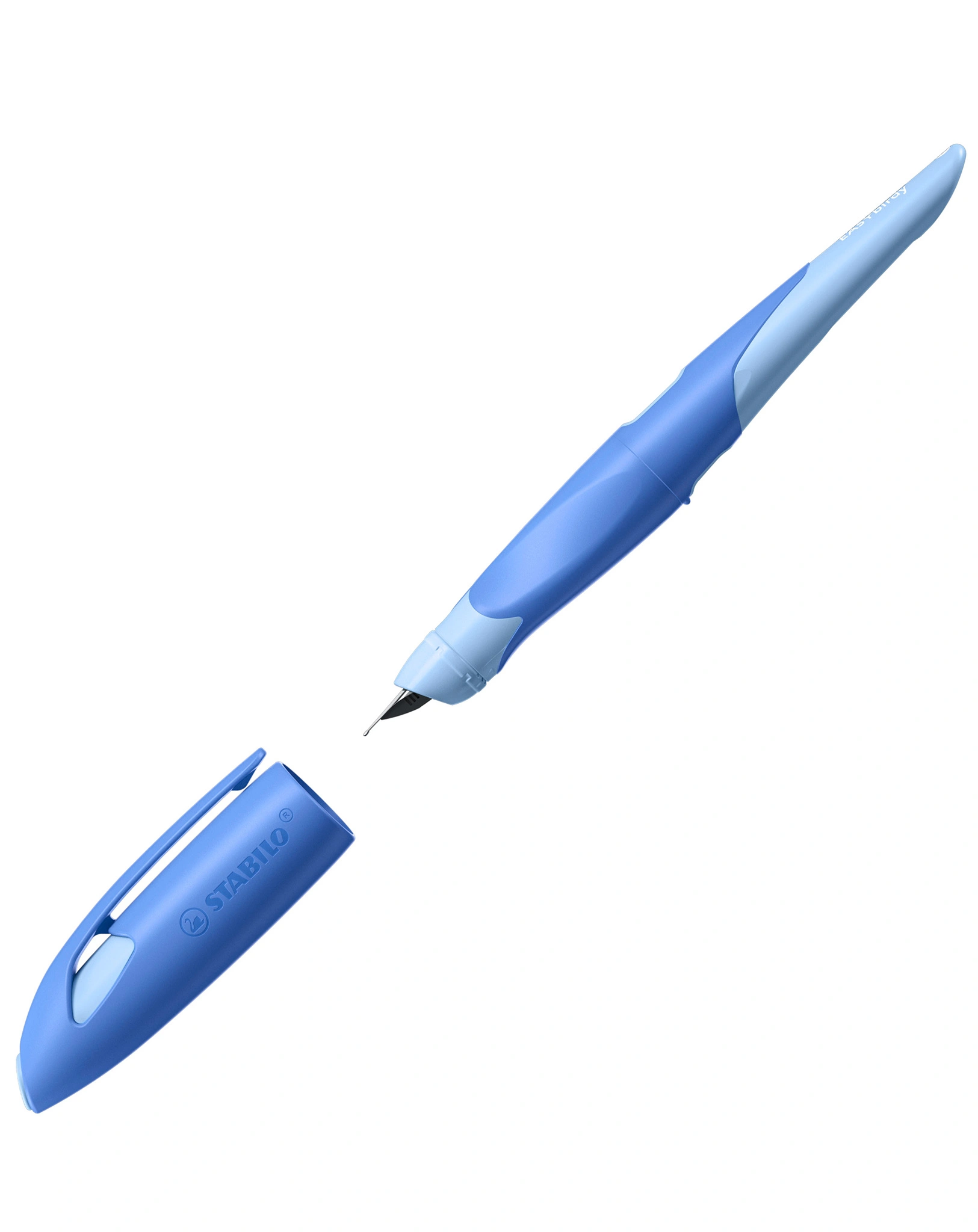 Schulfüller STABILO® EASYbirdy PASTEL Feder A für Rechtshänder in blau/hellblau