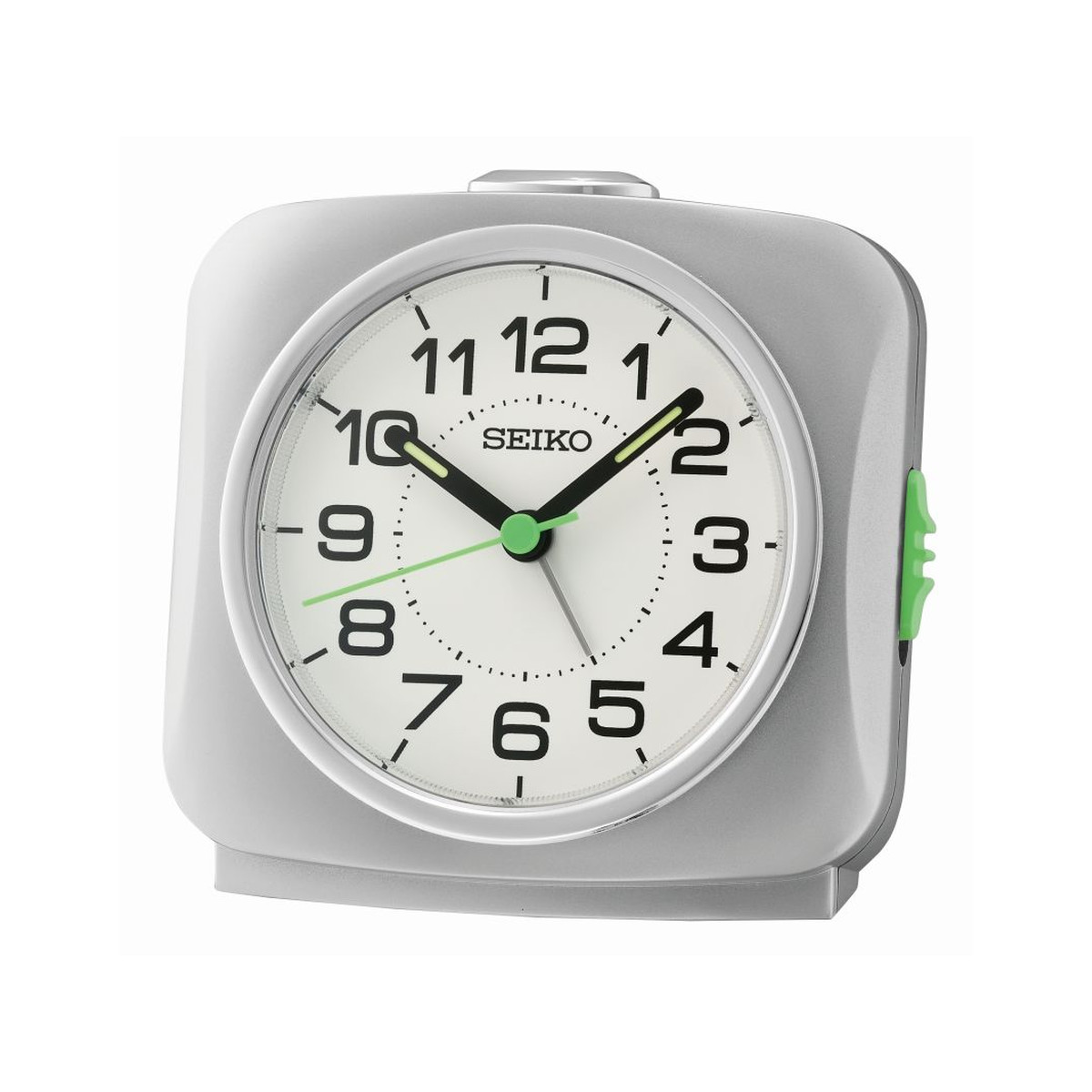Réveil Seiko carré plastique gris