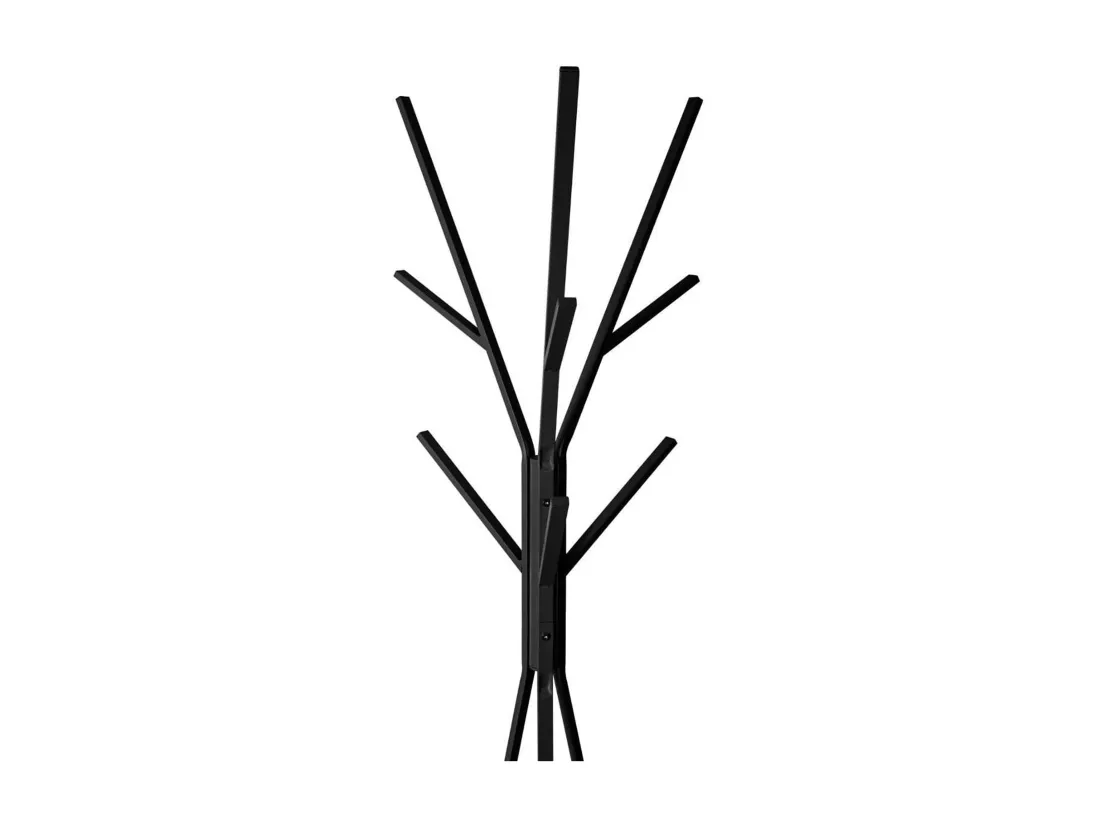 WELL HOME - Porte-manteau en bois MDF noir et métal H.180