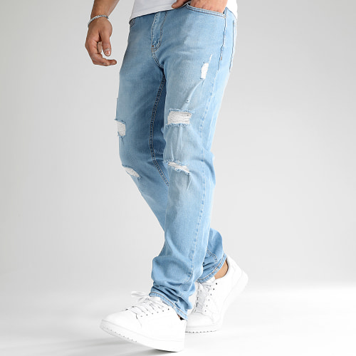 Jean Regular Fit Avec Destroy 2894 Bleu Denim Wash