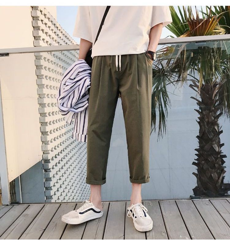 Nightbell - Cropped rechte broek met trekkoord