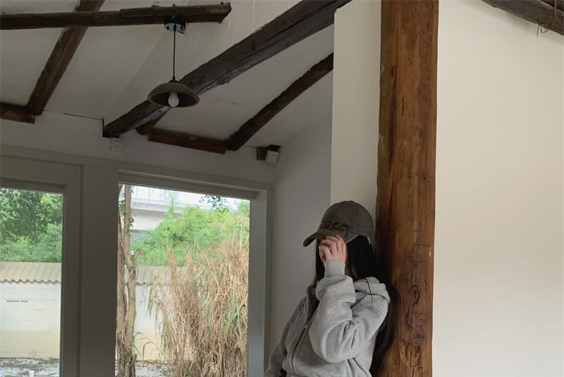 ZENME - Gemêleerde hoodie met rits