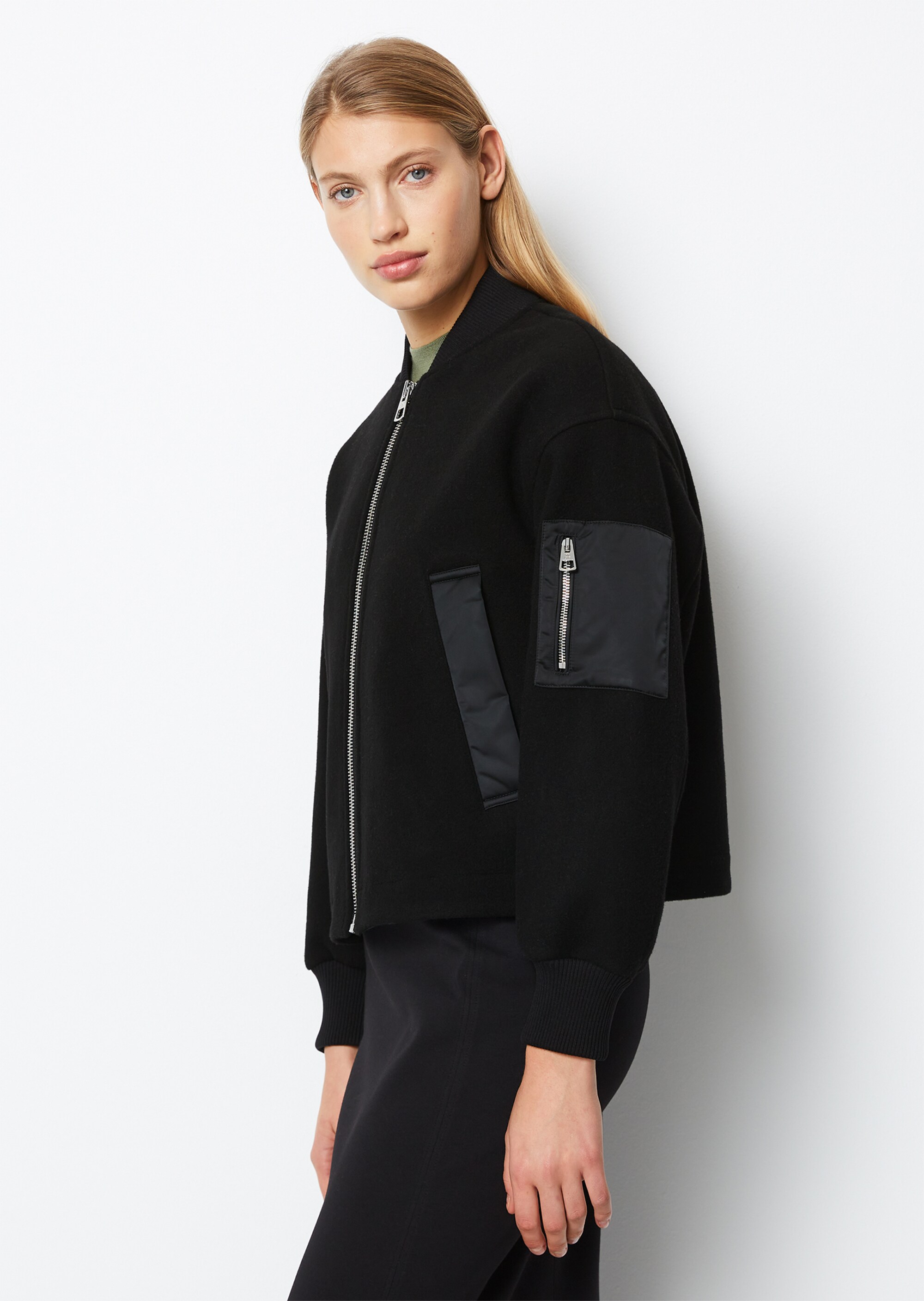 Blousonjacke relaxedaus Wolle-Mix