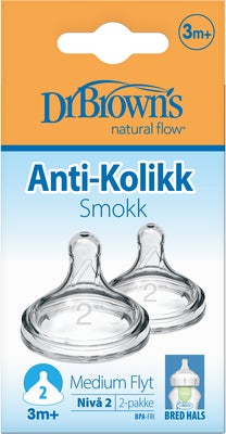 Dr. Brown's Option+ Flaskesmokk Bred Hals 3m+