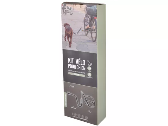 Kit d'accroche vélo avec laisse pour chien - Noir - 48 cm