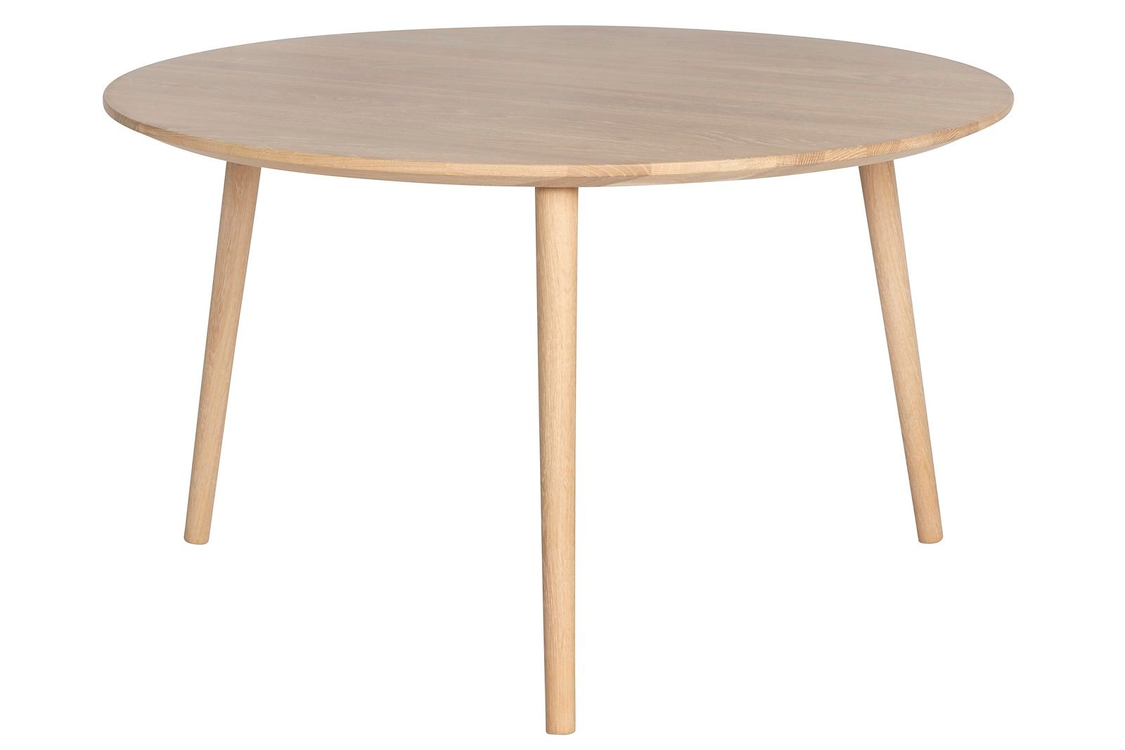 Nord S3 sofabord I hvitoljet heltre eik. Ø85cm.