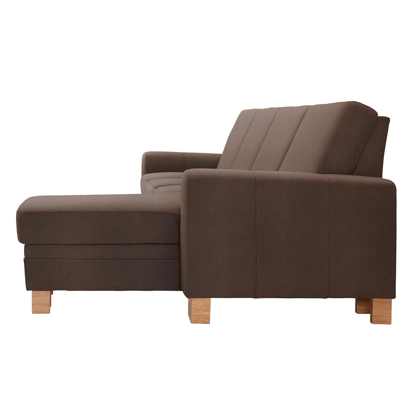 polsterpower Ecksofa - Saddle nougat - Basismodell - Recamiere rechts