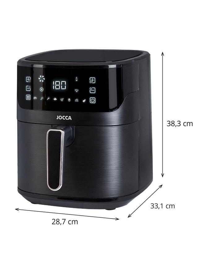 JOCCA Heißluftfritteuse mit mit Touchscreen & 8 Programmen, 6,5 l