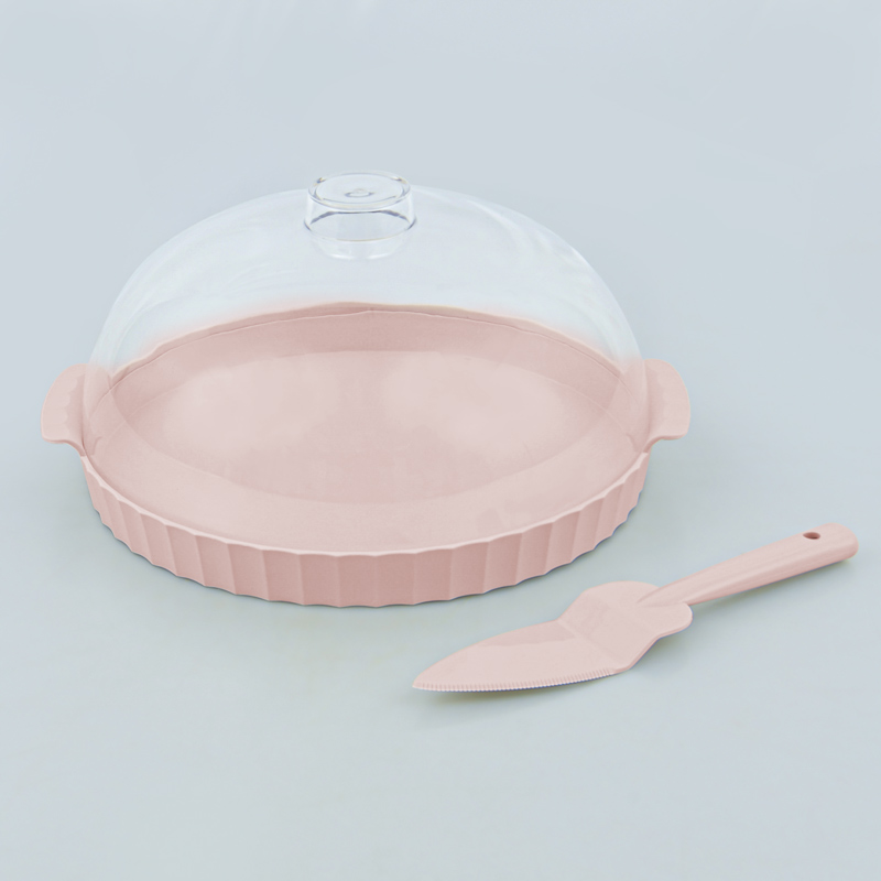 Plat à gâteaux avec cloche 'Colesium' rose
