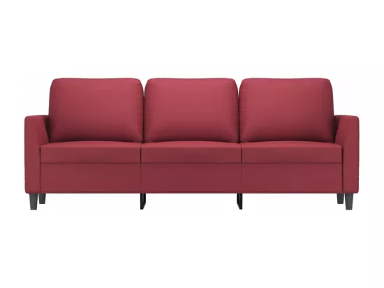 Canapé à 3 places Rouge bordeaux 180 cm Similicuir