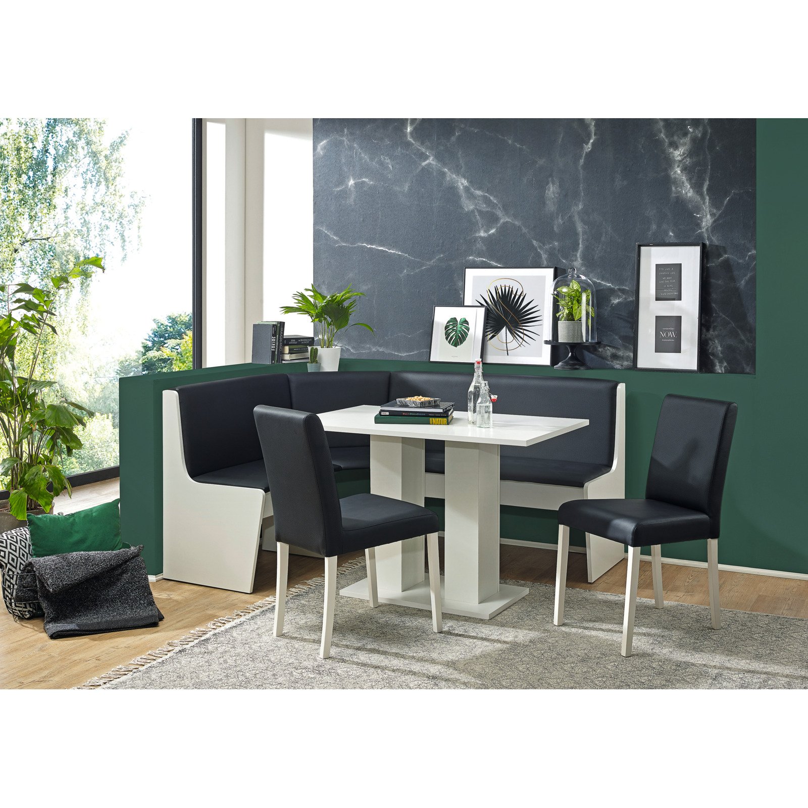 Eckbank-Set Sylt W Dekor weiss