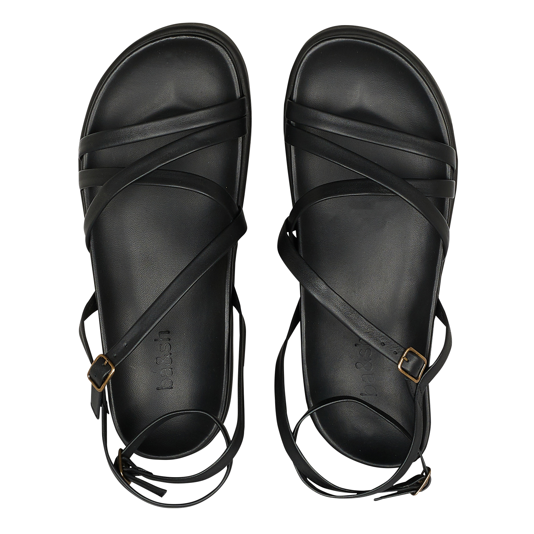 CHANA - Sandales à plateforme en cuir | Noir