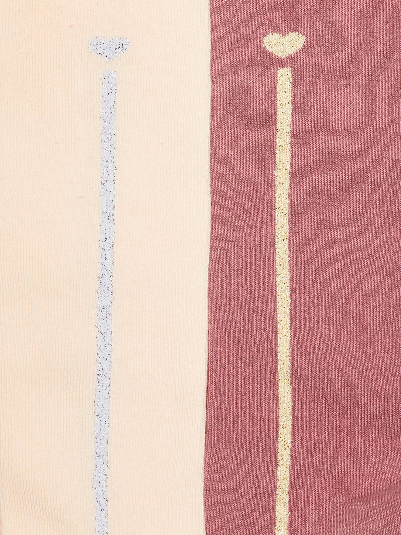 Conjunto de 2 meias-calças com faixa lurex, para meninas, bege médio, bicolor/multicoloridas.