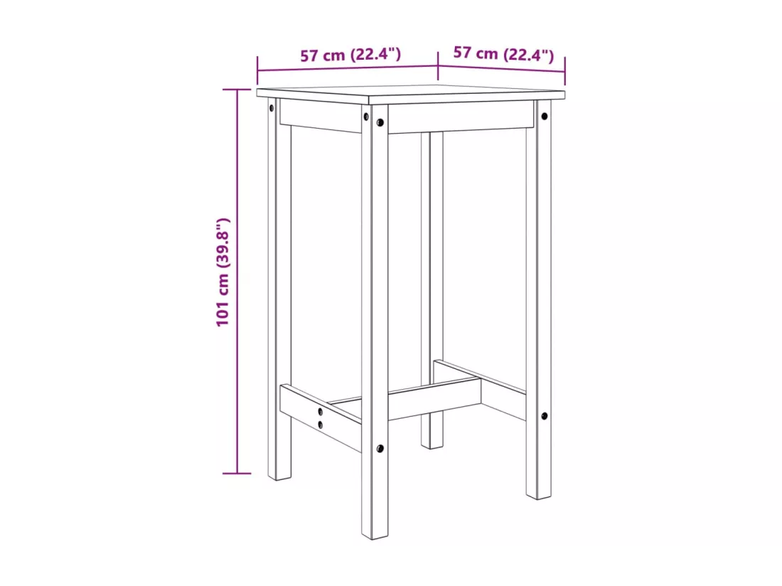 Ensemble de bar 5 pcs Bois de pin massif