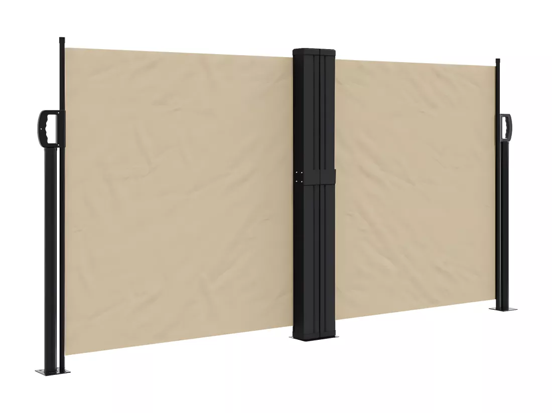 Auvent latéral rétractable beige 120x1000 cm