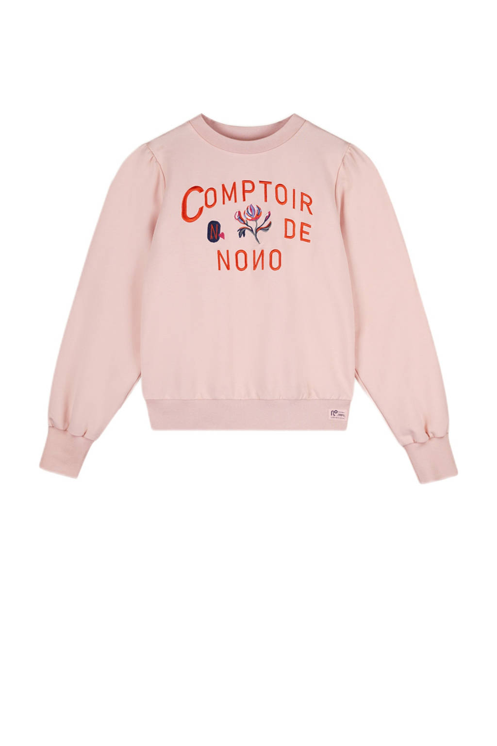 NONO sweater Kulet met printopdruk lichtroze