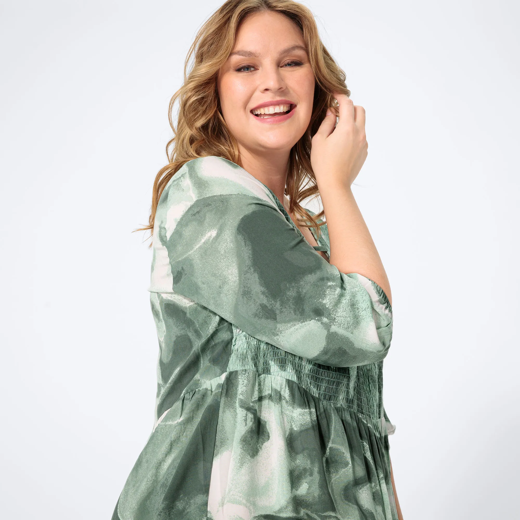 Damen-Kleid, 3/4 Arm, große Größen