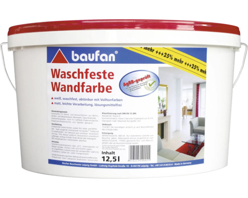 Baufan Afwasbare Muurverf Wit 12,5 l