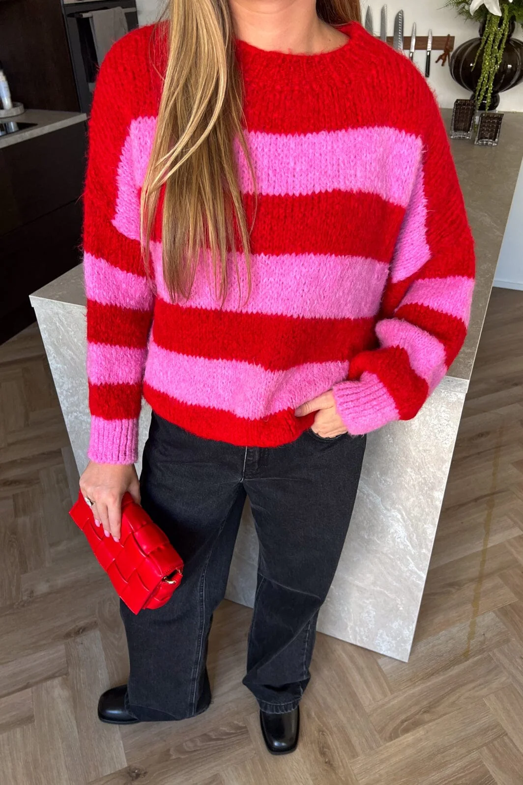 Noella Kia Knit 1223 red pink mix