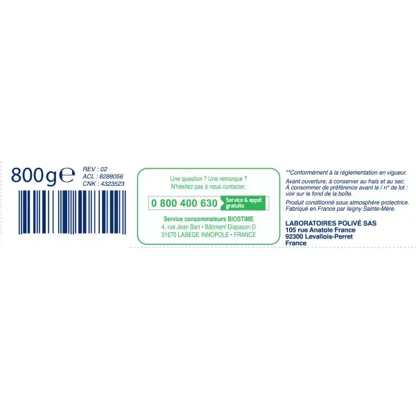 Leite de cabra orgânico para crescimento Biostime, 3ª etapa, 800g