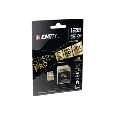 Emtec SpeedIN' PRO - carte mémoire 128 Go - Class 10 - micro SDXC - UHS-I U3 V30