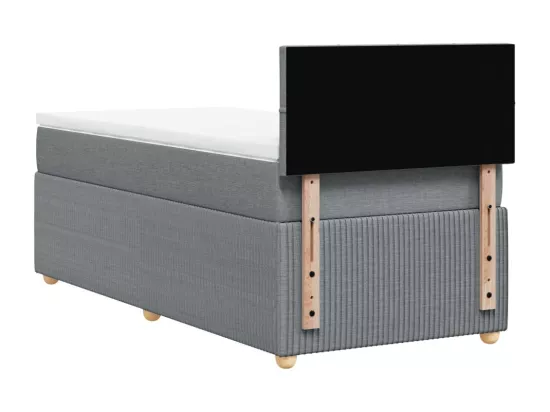 Sommier à lattes de lit et matelas Gris clair 90x190 cm Tissu